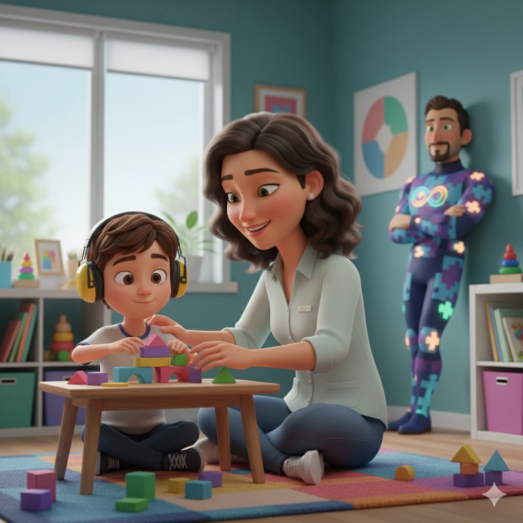 Fondo abstracto de Mundo Autista